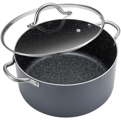 BEZIA 12 Quart Nonstick Stock Pot with Lid - Large Induction Cooking Pot