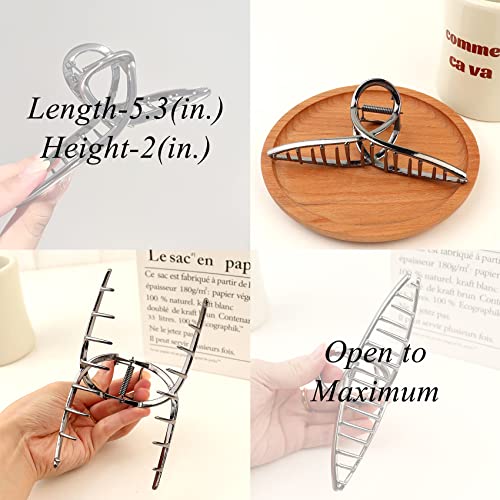 Big Metal Butterfly Hair Clips Set - 5.1 Inch Large Hair Accessories for Thick, Long Hair, 3 Colors - Variation of MetalHairClips3