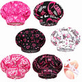 Jadive 6 Pcs Scrub Bouffant Caps with Buttons for Women & Men - Pink, Black, White
