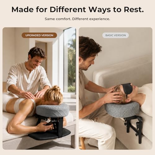 Freebody Adjustable Massage Headrest for Bed - Grey, 18-Inch Height Support
