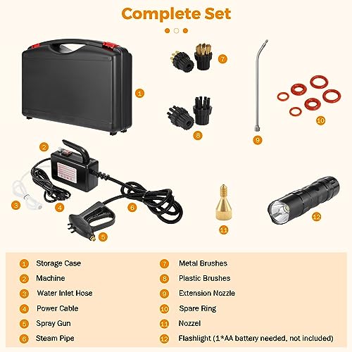 High Pressure Car Steam Cleaner for Auto Detailing - Handheld Steam Cleaner