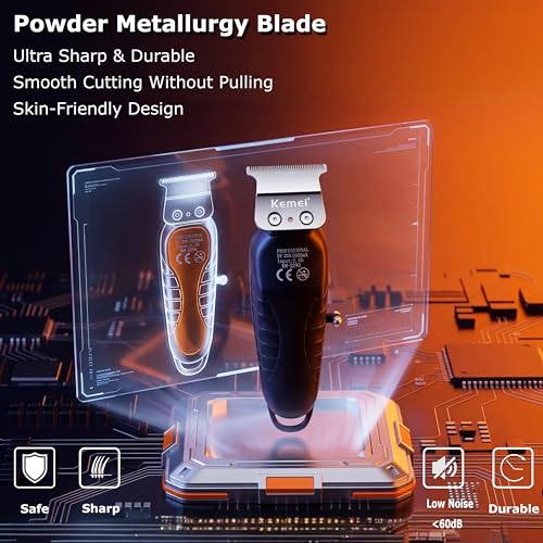 KEMEI 2293 Orange Hair & Beard Trimmer Zero Gapped Precision Clipper