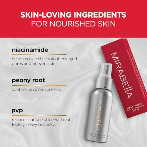 Mirabella Bulletproof Translucent Matte Setting Spray for Makeup – 12-Hour Hold