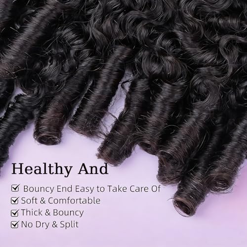 12 Inch Burmese Curly Human Hair Bundles Water Wave Spiral Curl Natural Black
