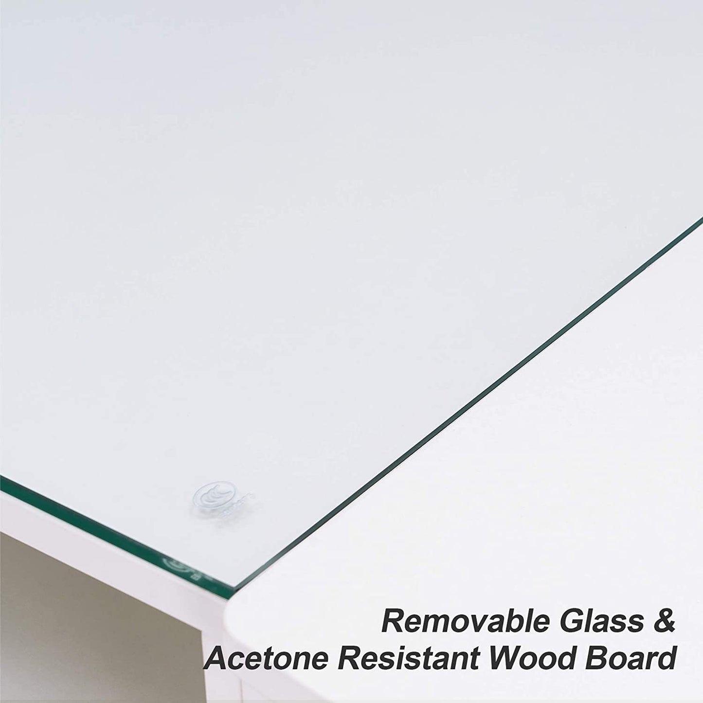 BarberPub Manicure Table with Drawers, Storage Shelves Spa Beauty Salon Station Nail Desk 2673, 45*60*19 inch (White)