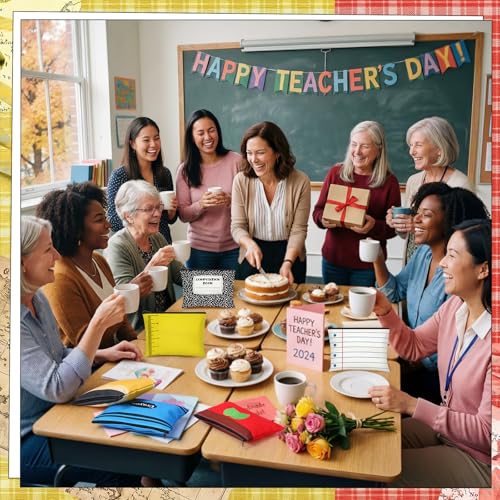 Classic Teacher Appreciation Makeup Bags Bulk Set - 24 Pcs Zipper Pencil Pouches for Back to School & Gifts