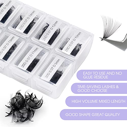 Premade Volume Lash Extensions 1200pcs 20D C Curl 9-12mm Variation of THIS listing