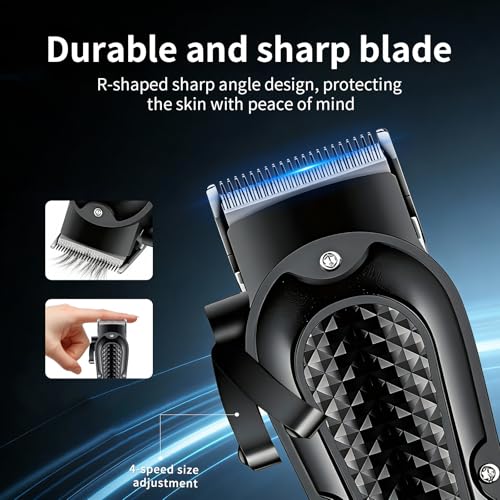WAIKIL Professional Hair Clippers for Men & Beard Trimmer Set,Cordless Barber Clippers with T-Blade Outliner,LED Display,8 Guide Combs,Rechargeable Grooming Kit for Home & Barbershop