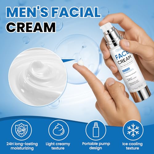 6-In-1 Mens Face Cream Anti-Aging Mens Anti Aging Face Cream & Wrinkle Moisturizer For Men with Hyaluronic Acid Niacinamide Para Hombre for Firming Dark Spot Correction Men Skin Care 2 Pack 1.7 Fl Oz