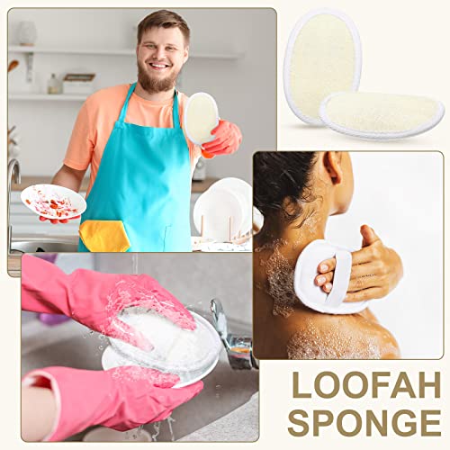 50 Pieces Natural Loofah Bath Sponges Exfoliating Body Scrubbers for Men Women - Pack of 50 - Close to Skin