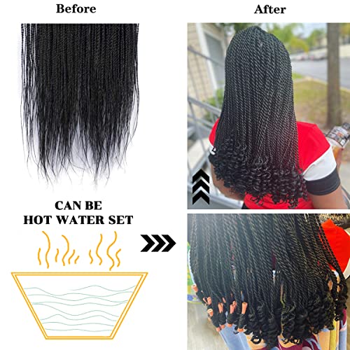 NAYOO Senegalese Twist Crochet Hair 8 Packs 14 Inch 1B/30 Small Twist Natural Ends