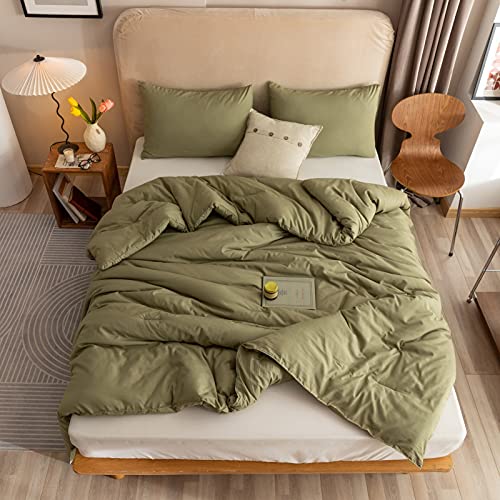 ROSGONIA Super King Plus Comforter - Olive Green 128x120 Oversized Bedding Quilt