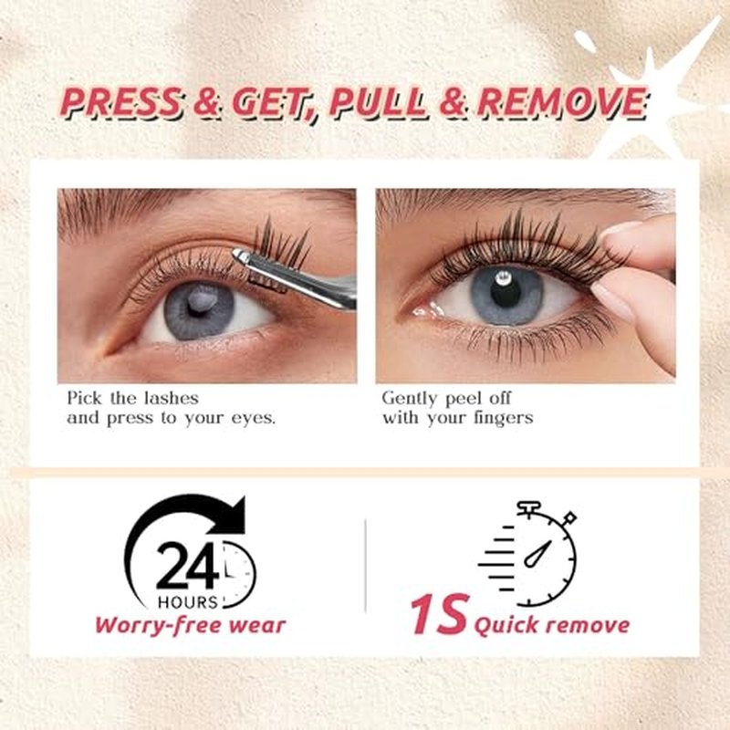 GAQQI Self Adhesive Lash Clusters, Pre Glued Eyelashes 10-14mm Wispy Cluster Lashes, Press On No Glue False Eyelashes, Strong Adhesive & Reusable Glueless£¨PG4£©