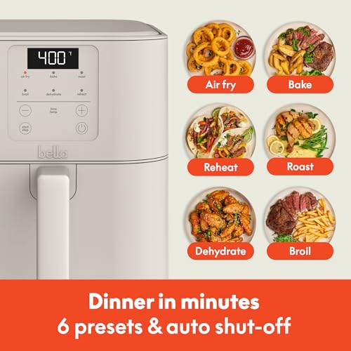 6 Qt Slim Air Fryer with Non-Toxic Ceramic Coating - Oatmilk