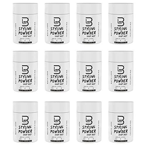 L3 Travel Styling Powder Small 0.02oz Pack of 12 Natural Look Men’s Hair Powder