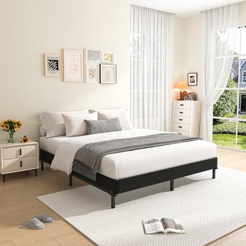 5 Inch Full Size Box Spring Bed Base with Low Profile & Removable Cover