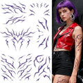 Movie Hunter Temporary Tattoos,8 Sheets Halloween Tattoo Dance Cosplay Purple Fake Tattoos Stickers Prop, Cosplay Accessories for Hunters Party Makeup, Cosplay Events Halloween Parties