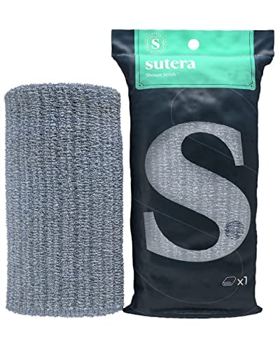 SUTERA 47-Inch Exfoliating Shower Towel for Back & Body Scrubbing