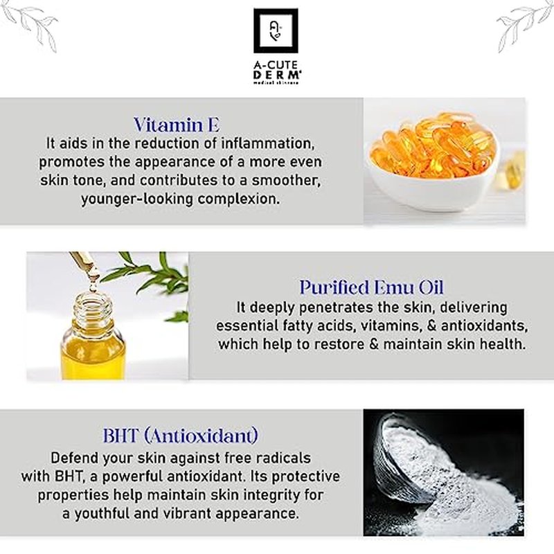 A-Cute Derm Emunition¢ç E2 Serum Hydrator to Improve Loss Moisturizer Helps in Healing for Sensitive Skin (1 oz)