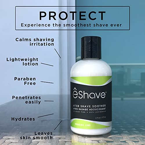 eShave Luxury After Shave Balm Verbena Lime 6 oz - Soothes Razor Burn & Moisturizes Skin