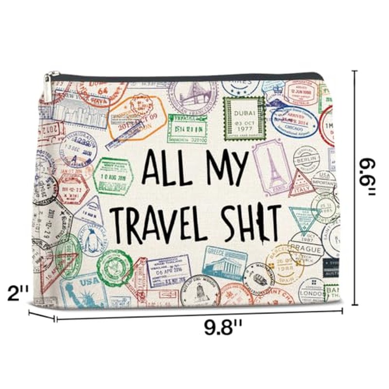 LyoGao Funny Travel Gifts for Women Makeup Bag, Travel Essentials Cosmetic Bag Toiletry Bags Gift for Travelers Girls Trip
