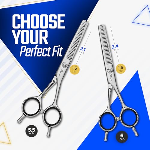 Fagaci Hair Thinning Scissors 6 Inch - Left & Right Hand Use, 440C Steel Thinning Shears