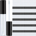 Black 10ml Empty Lip Gloss Tubes Bulk with Wands - Reusable Makeup Containers - 100 Pack