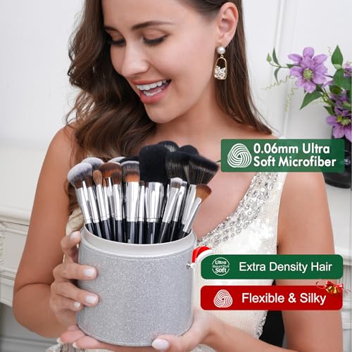 Bueart Design 36Pcs PRO Grade Natural Goat Hair Pony Bristles Makeup Brushes Set with Super Holder Professional-Grade Precision & Luxury Brush for beauty enthusiasts&professionals Makeup Artist