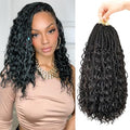 14 Inch Goddess Box Braids Crochet Hair for Black Women - Boho Crochet Braids - Pack of 7 - 1B#