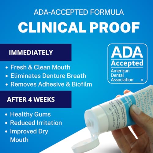 Dr. B Dental Solutions Cleanadent Denture & Gum Toothpaste 4 oz Pack of 2 - ADA Accepted Natural Oral Care