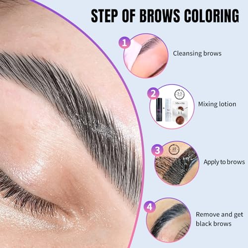 PERMANIA Lash Color Kit, Natural Black 15 ml for Lashes and Brows with Detailed Instruction Eyebrow Color for Beginners, Salon Grade