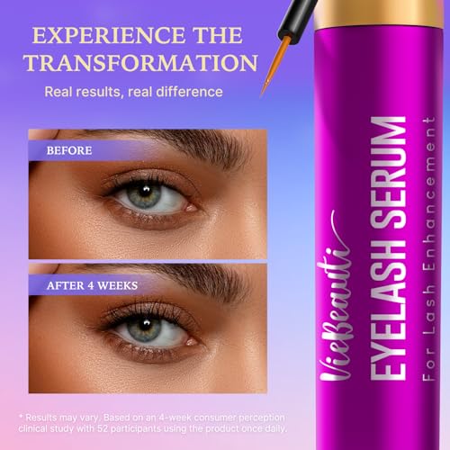 VieBeauti Lash Serum for Eyelash Growth: Eyelash Growth Serum with Advanced Formula to Boost Longer Fuller and Thicker Looking Lashes - Vegan & Cruelty-Free for Sensitive Eyes - 2ml