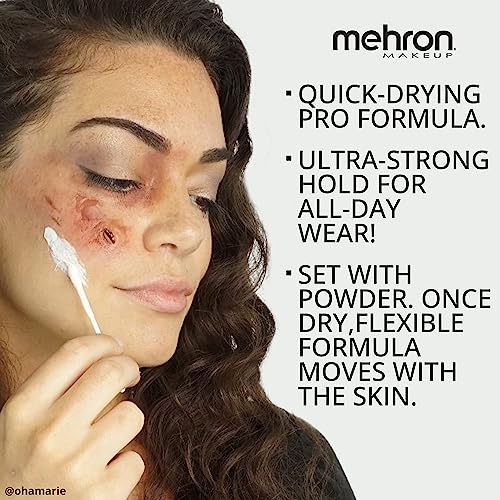 Mehron Makeup Liquid Latex 9 oz Light Flesh Professional Special Effects Adhesive