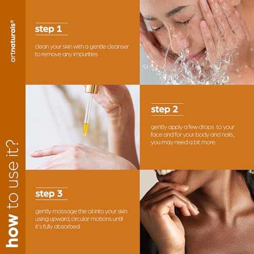 Artnaturals Organic Rose + Vitamin E Face Oil 4.0oz - for Body & Hair - 100% Natural, Moisturize, Rejuvenate & Enhance your skin - Anti-Aging Moisturizer Facial Oil for Fine Lines, Scars & Wrinkles