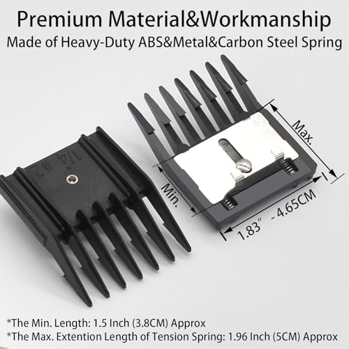 Professional A5 Style Animal Hair Clipper Attachment Guard Guide Cutting Combs 76926-900, Compatible with Oster Classic 76 A5 Andis AG BG Wahl KM Pet Groomers (Black, #2-1/4")