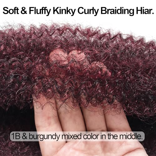 Chicmoi 16 Inch Ombre Burgundy Afro Twist Hair 8 Packs for Protective Styles