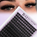 B&Q Fluffy Lash Clusters Thick 200D, Volume Eyelash Clusters 10-18mm, D Curl Cluster Eyelash Extensions, Supersoft Individual Lashes Wispy Cluster Lashes Dramatic Full Look Eyelash£¨200D£©