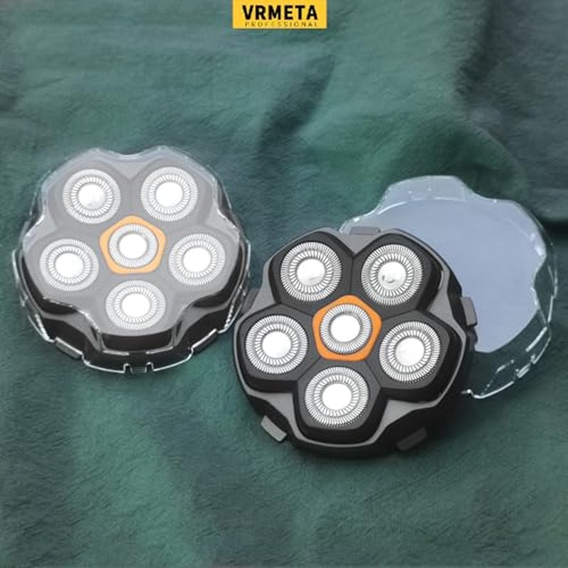 6 Blade Magnetic Replacement Shaving Heads for Bald Men Compatible with All 6D Magnetic Electric Razor (2 PCS VM-072)