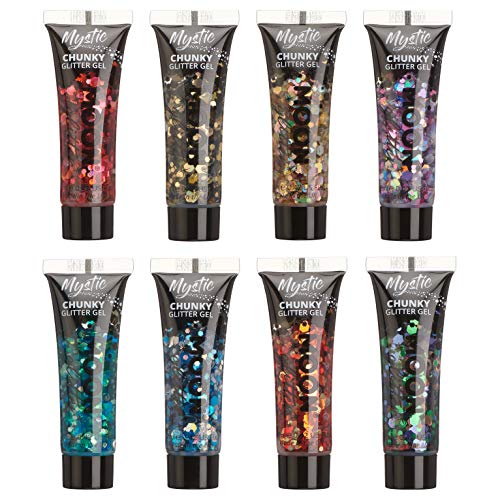 Mystic Chunky Glitter Gel by Moon Glitter - 0.40fl oz - Set of 8 - Glitter Face Paint
