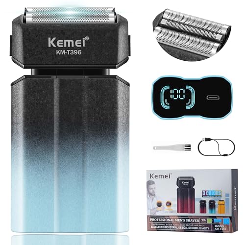 KEMEI Electric Razor for Men,Shavers,Foil Shaver,Mens Electric Razors for Shaving Face/Beard, Men's Electric Shavers,Cordless,USB-C Fast Rechargeable,Close Shave,Travel/Home/Barber,KEMEI T396