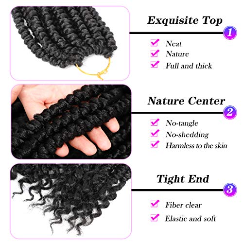 Pre Spring Senegalese Twist Crochet Hair 12 Inch - Pack of 6 #1B