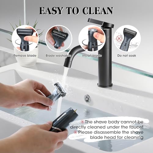 Dumite Black Manscape 6-in-1 Body & Pubic Hair Trimmer, Waterproof Men & Women Groin & Face Grooming