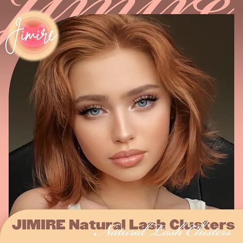 JIMIRE Manga Lash Clusters Natural Look Anime Eyelash Clusters Cute 8-14MM Wispy Fairy Cluster Eyelash Extensions with Spiky 100 Pcs Manga Individual Lashes with Thin Band