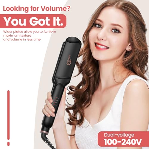 Hair Crimper for Women - Ceramic Waver Tool with 4-in-1 Flat Crimping