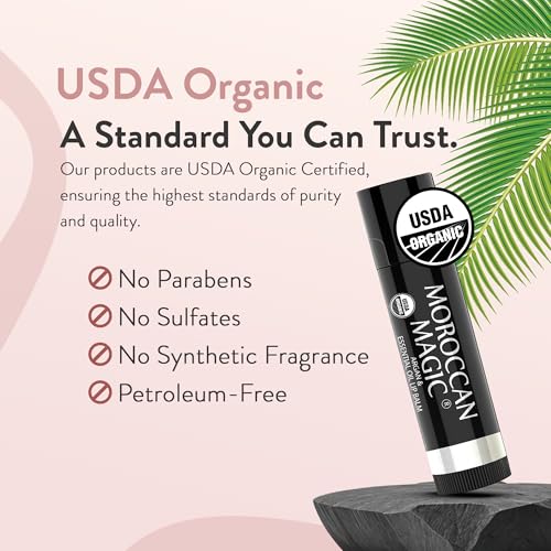 Organic Lip Balm Set - 8 Piece Variety Pack with Argan & Essential Oils