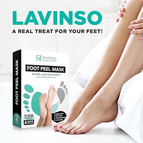 Aloe Vera Foot Peeling Mask for Dry Cracked Feet - Pack of 4, 1 Count Variation