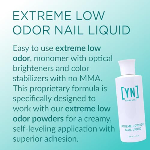 Young Nails Nail Liquid - 6 Fl Oz Low Odor, MMA Free Acrylic Monomer for Professional Nail Art