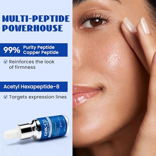 GHK-Cu Copper Peptides Serum for Face: Advanced Anti-Aging Serum with Multi-Peptide and Niacinamide for Fine Lines and Skin Elasticity