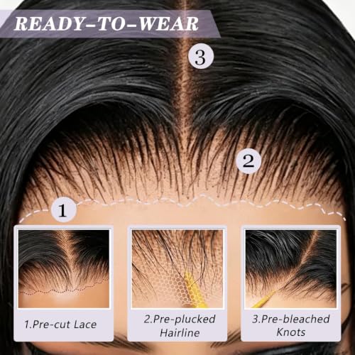 Glueless Human Hair Wigs 9x6 HD Transparent Lace Front Pre Plucked & Cut Straight
