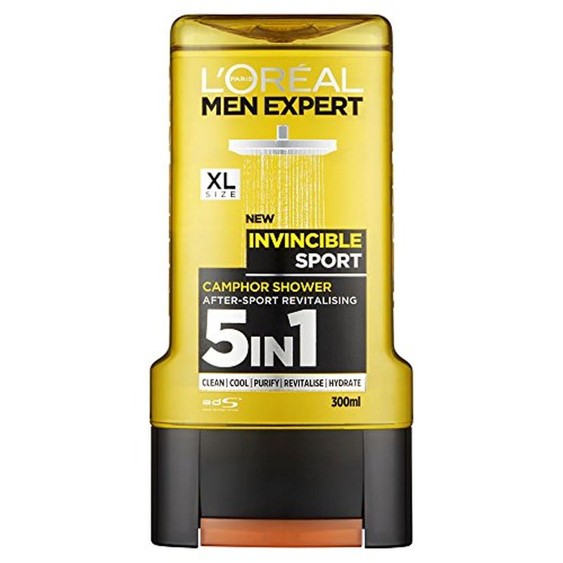 L'Oreal 5In1 Men Expert Invincible Sport Camphor After-Sport Revitalising, 300 ml